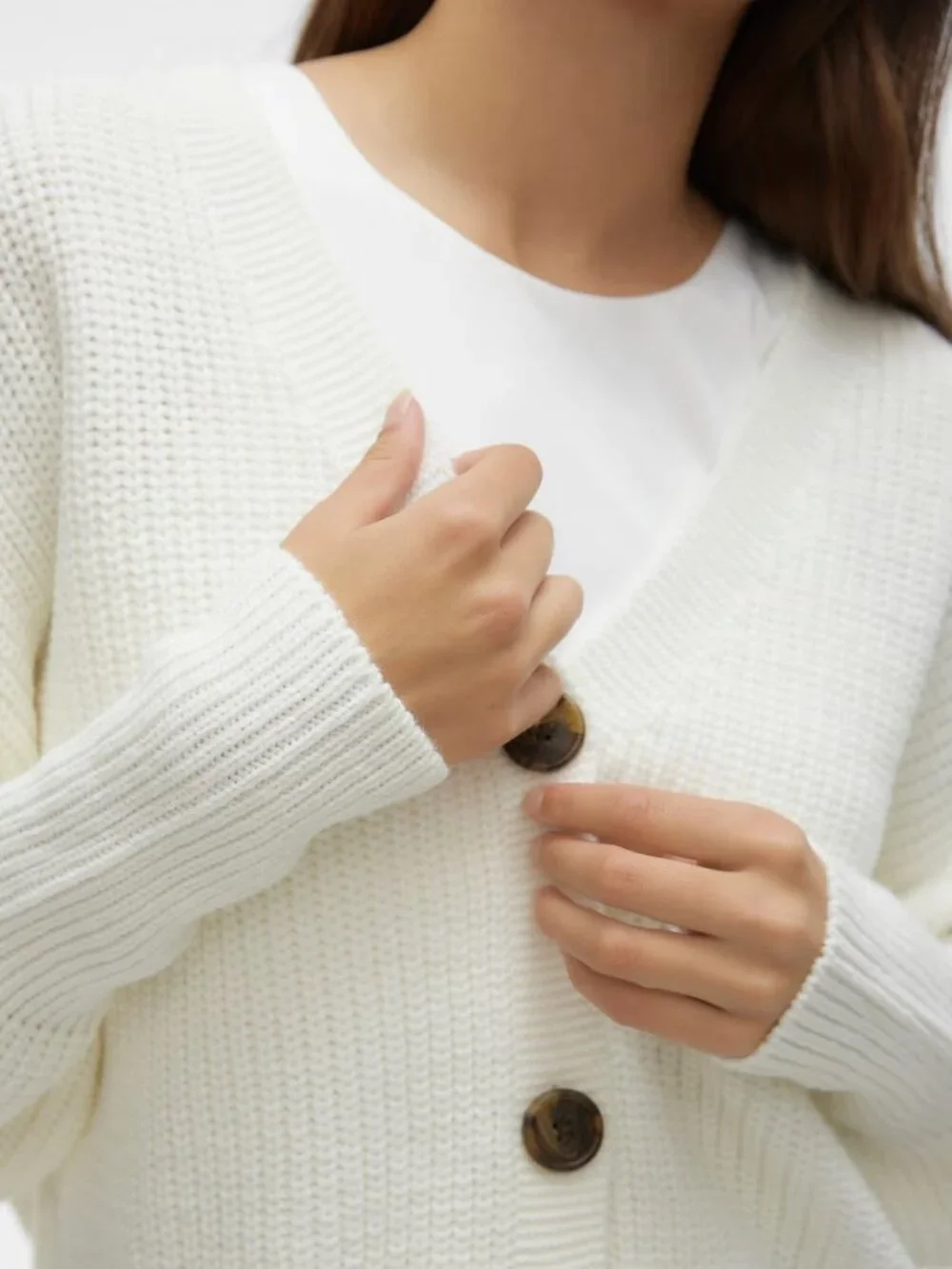 Vero Moda White Knit Cardigan, Size S - Picture 6 of 7